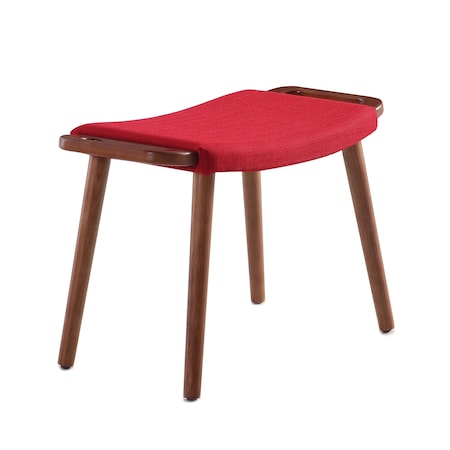 Manhattan Comfort Geta Ottoman in Red and Antique Walnut OT001-RD